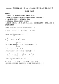 2022-2023学年河南省实验中学TOP二十名校高三上学期12月调研考试考试文科数学试题（解析版）