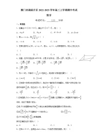2022-2023学年福建省厦门市湖滨片区高三上学期期中考试数学试题（解析版）