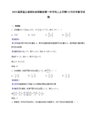 2023届黑龙江省绥化市绥棱县第一中学高三上学期12月月考数学试题（解析版）