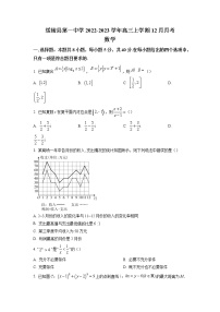 2023届黑龙江省绥化市绥棱县第一中学高三上学期12月月考数学试题（含答案）