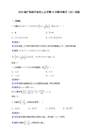 2023届广西南宁市高三上学期12月联考数学（文）试题（解析版）