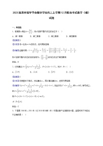2023届贵州省毕节市部分学校高三上学期12月联合考试数学（理）试题（解析版）