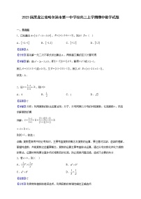2023届黑龙江省哈尔滨市第一中学校高三上学期期中数学试题（解析版）