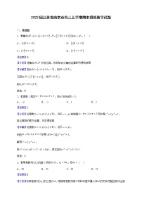 2023届江苏省南京市高三上学期期末模拟数学试题（解析版）