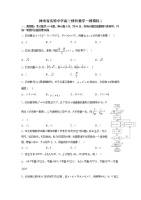 河南省实验中学2022-2023学年高三理科数学上学期一测模拟试卷（Word版附解析）