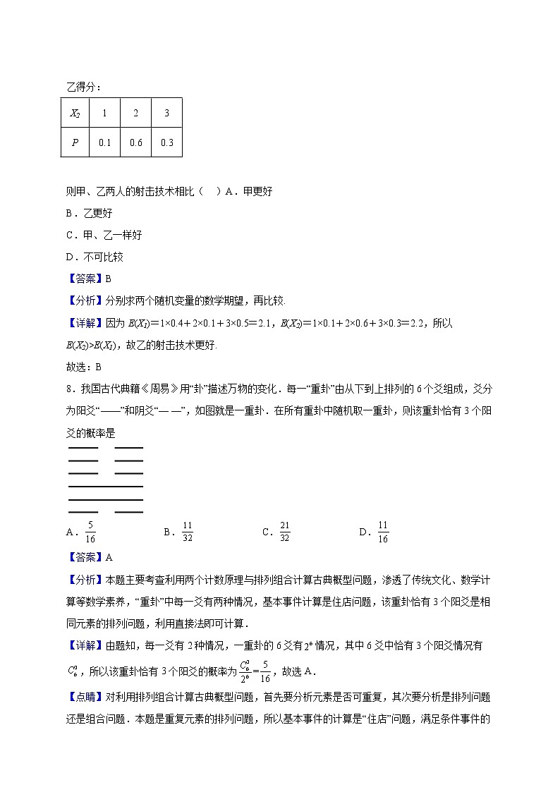 2021-2022学年四川省资阳市外国语实验学校高二下学期期中数学（理）试题（解析版）03