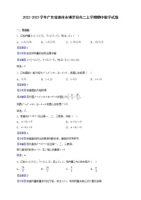 2022-2023学年广东省惠州市博罗县高二上学期期中数学试题（解析版）