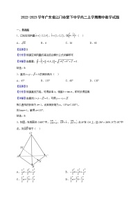 2022-2023学年广东省江门市棠下中学高二上学期期中数学试题（解析版）