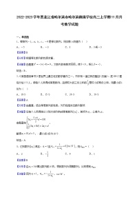 2022-2023学年黑龙江省哈尔滨市哈尔滨德强学校高二上学期11月月考数学试题（解析版）