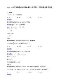 2022-2023学年湖北省问津联合体高二上学期11月期中联考数学试题（解析版）