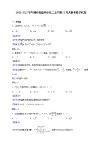 2022-2023学年湖南省益阳市高二上学期12月大联考数学试题（解析版）