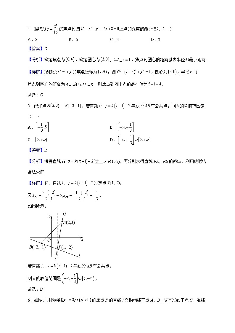 2022-2023学年山东省鄄城县第一中学东校区高二上学期期中考试数学试题（解析版）02
