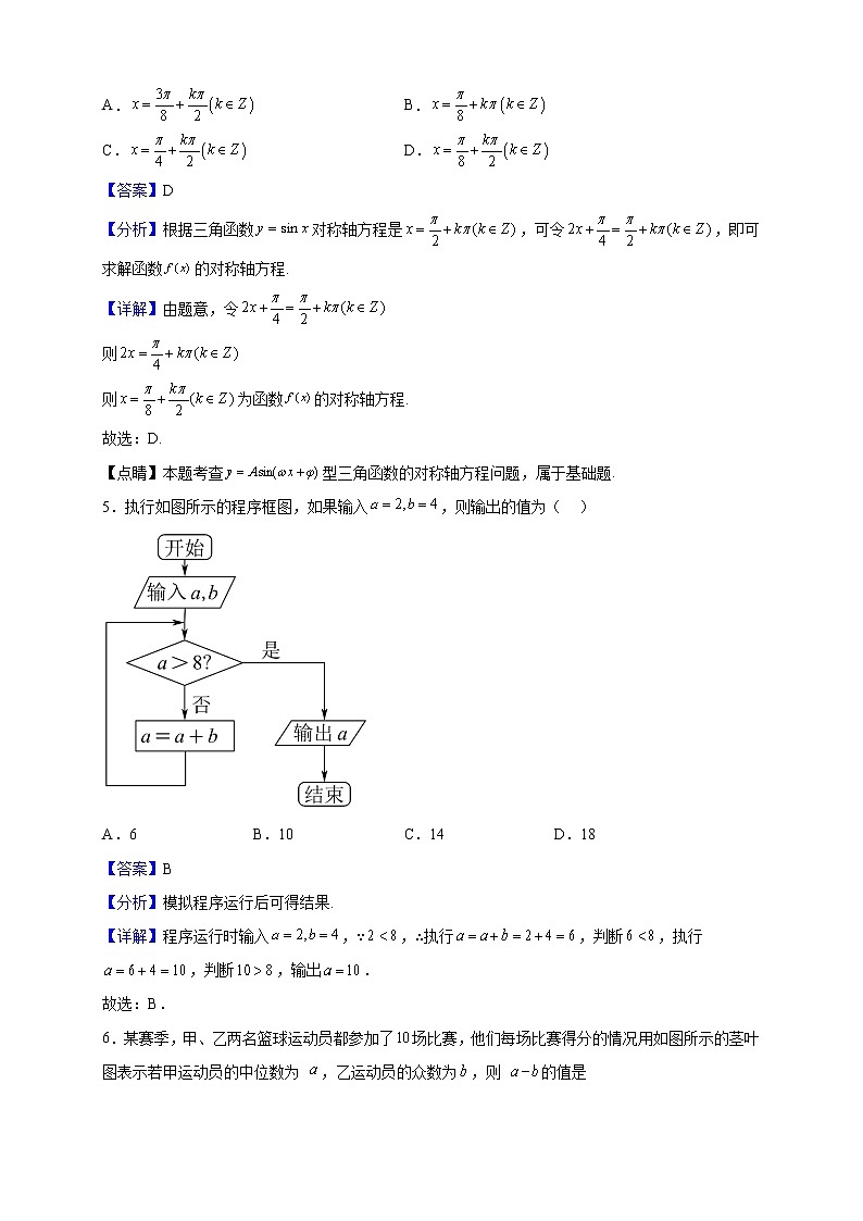 2022-2023学年陕西省榆林市府谷中学高二上学期第一次月考数学（文）试题（解析版）02