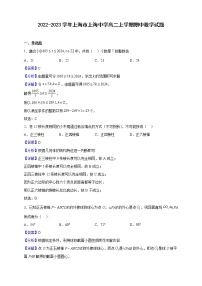 2022-2023学年上海市上海中学高二上学期期中数学试题（解析版）