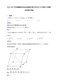 2022-2023学年新疆维吾尔自治区喀什第六中学高二上学期10月期中考试数学试题（解析版）