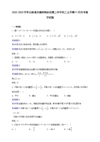 2022-2023学年云南省大理州鹤庆县第三中学高二上学期11月月考数学试题（解析版）