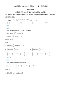 2023宜宾四中高一上学期第三次月考试题数学含解析