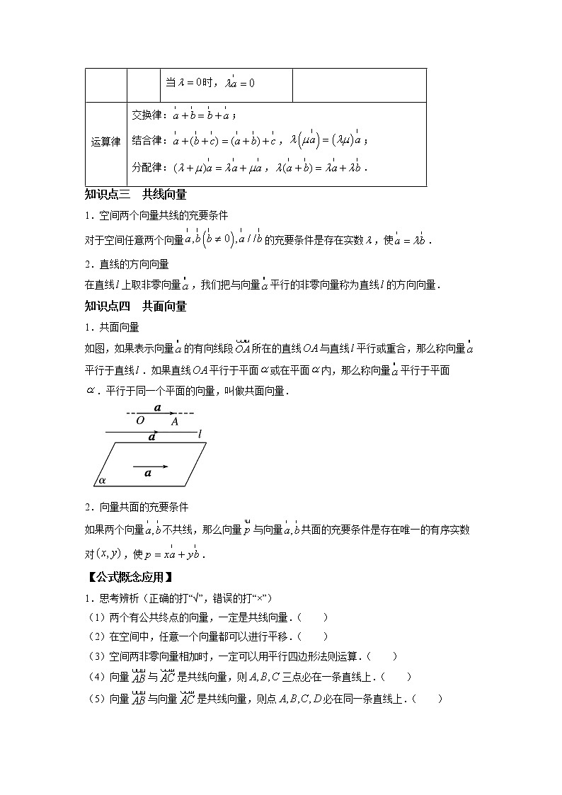 第一章+第一课时+1.1.1+空间向量及其线性运算+课前-高中数学人教A版（2019）选择性必修第一册课前课中课后同步试题精编第2页