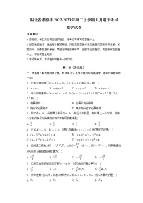 湖北省孝感市2022-2023学年高二数学上学期1月期末考试试题（Word版附解析）