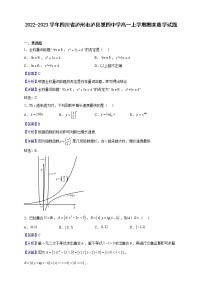 2022-2023学年四川省泸州市泸县第四中学高一上学期期末数学试题（解析版）