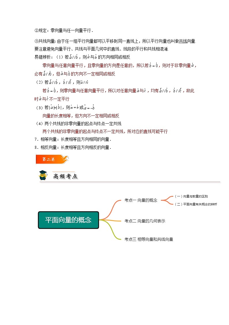 第01讲 平面向量的概念 -高一数学下学期考点精讲+精练(人教A版2019必修第二册)02