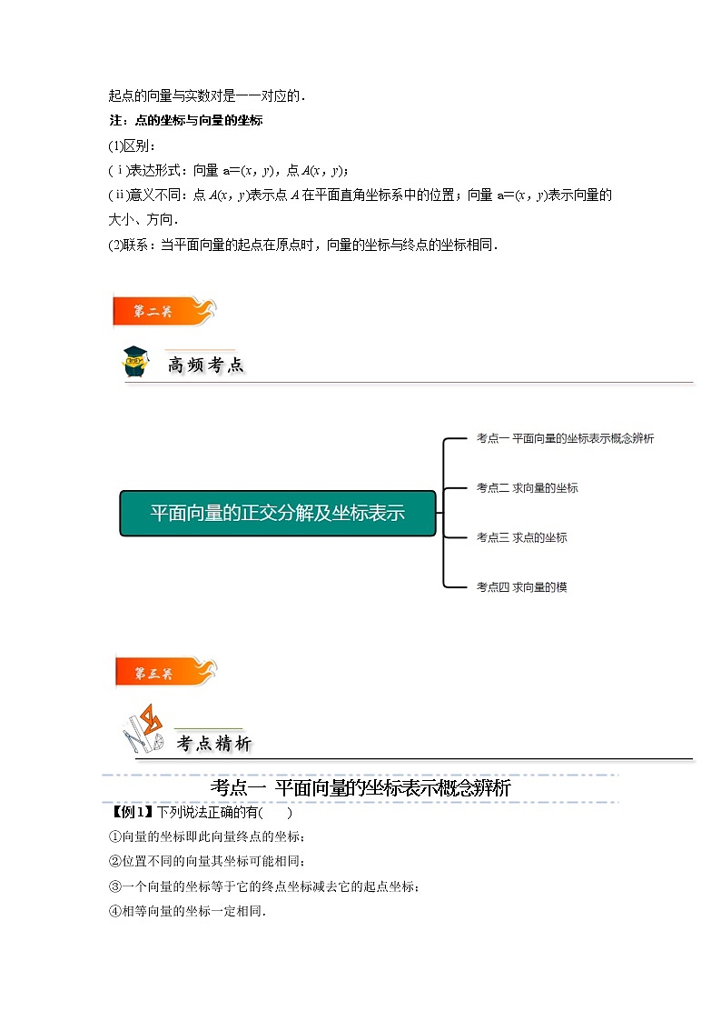 第06讲 平面向量的正交分解及坐标表示 -高一数学下学期考点精讲+精练(人教A版2019必修第二册)02