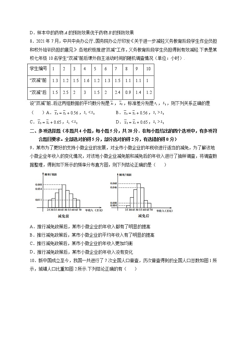 第九章 统计章末检测卷（二）-高一数学下学期考点精讲+精练(人教A版2019必修第二册)03