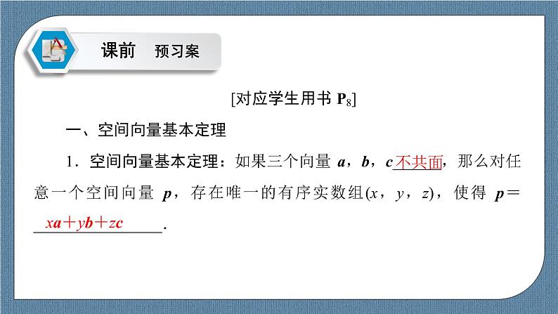 1.2 空间向量基本定理-【优化指导】新教材高中数学选择性必修第一册（人教A版2019）（课件+练习）04