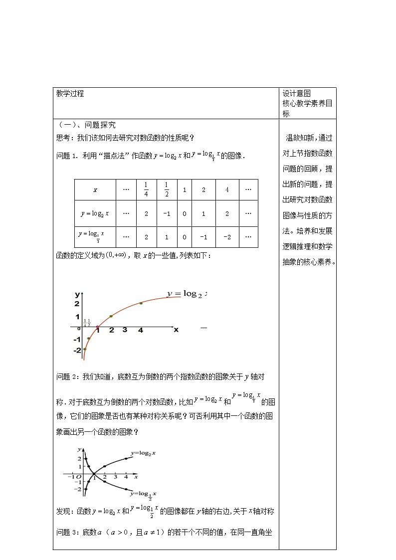 第四章指数函数与对数函数4.4对数函数4.4.2对数函数的图象和性质教案新人教A版必修第一册 教案03