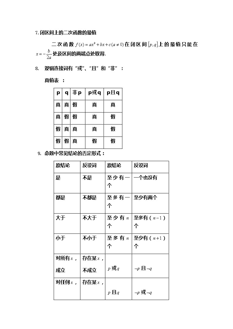 高中数学常用公式定理02