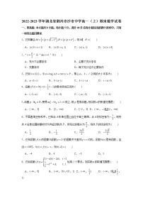 湖北省沙市中学2022-2023学年高一上学期期末考试数学试卷(含答案)