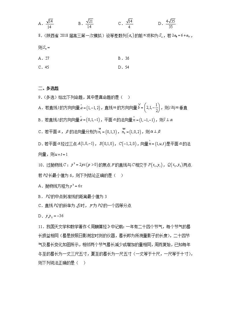 河北省邯郸市2022-2023学年高二上学期期末考试数学必刷题A卷(含答案)02