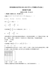 河南省郑州市励德双语学校2022-2023学年高三上学期期末考试理科数学试题(含答案)
