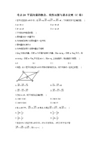 2023年高考数学二轮复习重点基础练习：专题八 考点20 平面向量的概念、线性运算与基本定理（C卷）