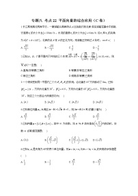 2023年高考数学二轮复习重点基础练习：专题八 考点22 平面向量的综合应用（C卷）