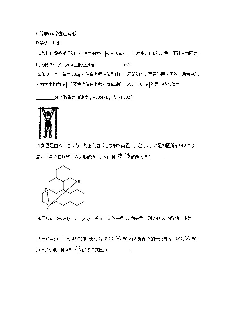 2023年高考数学二轮复习重点基础练习：专题八 考点22 平面向量的综合应用（C卷）第3页