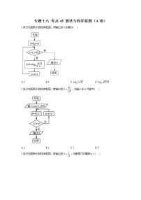 2023年高考数学二轮复习重点基础练习：专题十六 考点45 算法与程序框图（A卷）