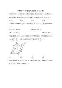 2023年高考数学二轮复习重点基础练习：专题十一 立体几何综合练习（C卷）