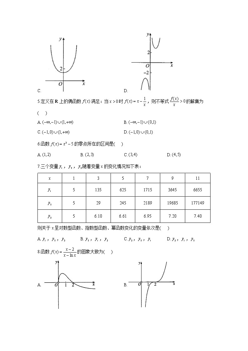 2023年高考数学二轮复习重点基础练习：专题四 函数的图象、函数的应用 综合练习（A卷）第2页