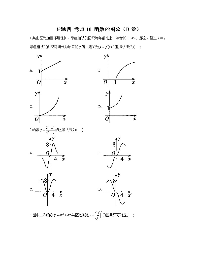 2023年高考数学二轮复习重点基础练习：专题四 考点10 函数的图象（B卷）第1页