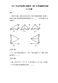 2021年高考全国乙卷数学（理）高考真题变式题第16-20题解析版