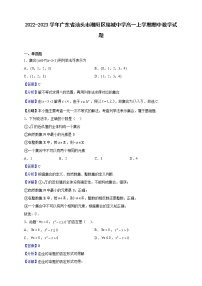 2022-2023学年广东省汕头市潮阳区棉城中学高一上学期期中数学试题（解析版）