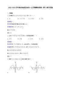 2022-2023学年湖北省武汉市高一上学期期末模拟（四）数学试题（解析版）