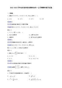 2022-2023学年山东省枣庄市滕州市高一上学期期中数学试题（解析版）