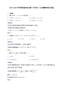 2022-2023学年青海省海东市第一中学高一上学期期中数学试题（解析版）