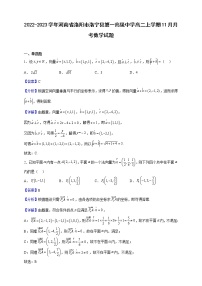 2022-2023学年河南省洛阳市洛宁县第一高级中学高二上学期11月月考数学试题（解析版）