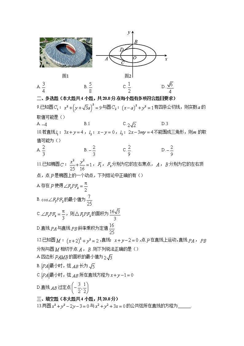 2022-2023学年江苏省泰州市高二上学期第一次教学质量调研考试数学试题第2页