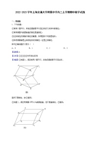 2022-2023学年上海交通大学附属中学高二上学期期中数学试题（解析版）
