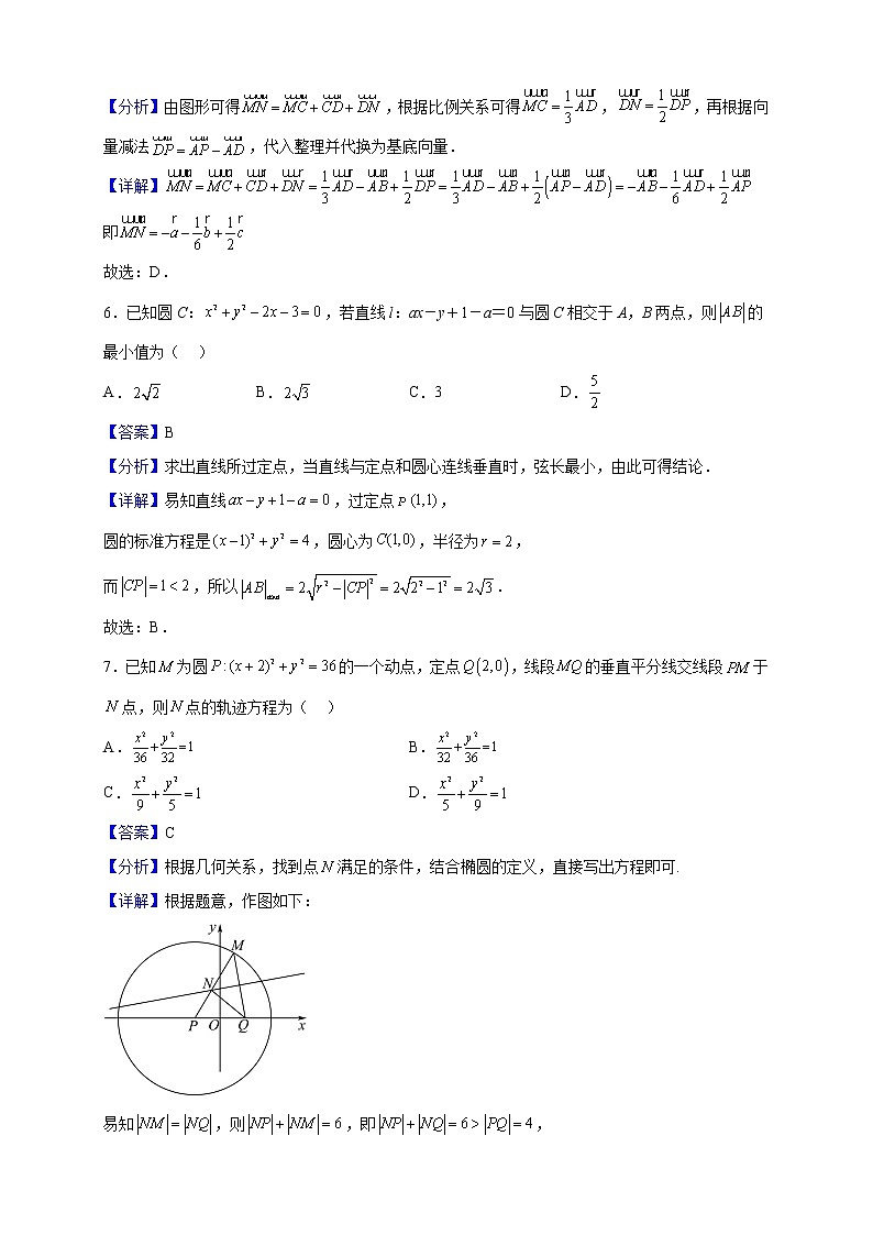 2022-2023学年浙江省温州新力量联盟高二上学期期中联考数学试题（解析版）03