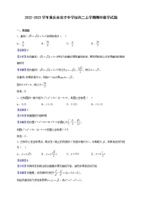 2022-2023学年重庆市育才中学校高二上学期期中数学试题（解析版）